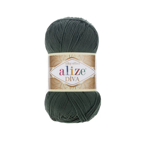 Alize Diva Knitting Yarn, Khaki - 131