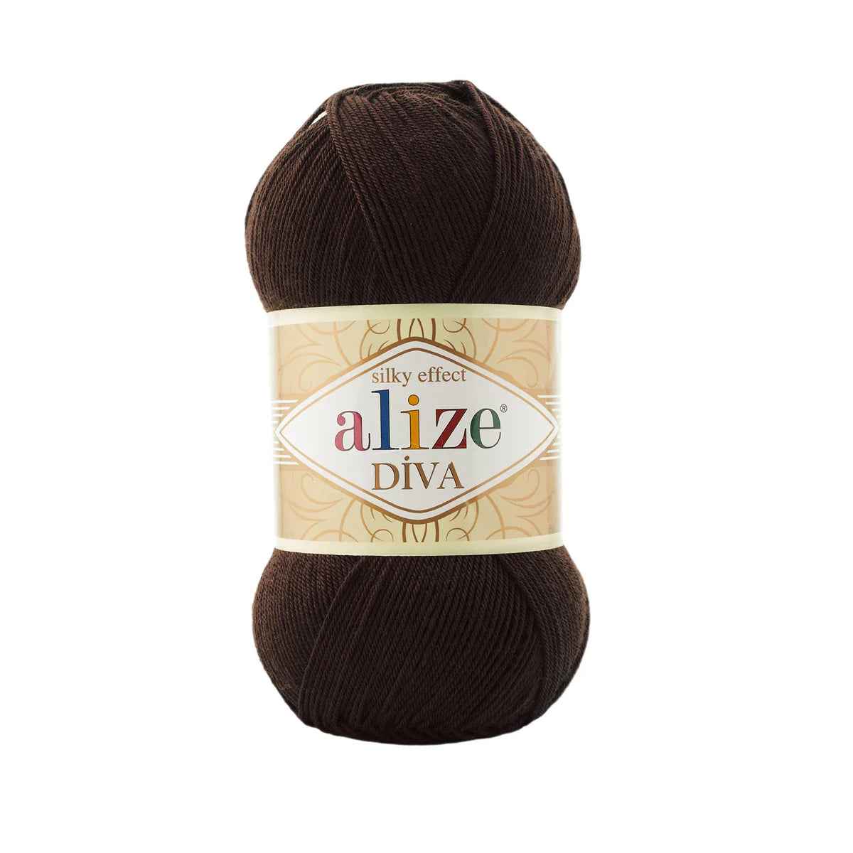 Alize Diva Knitting Yarn, Brown - 26