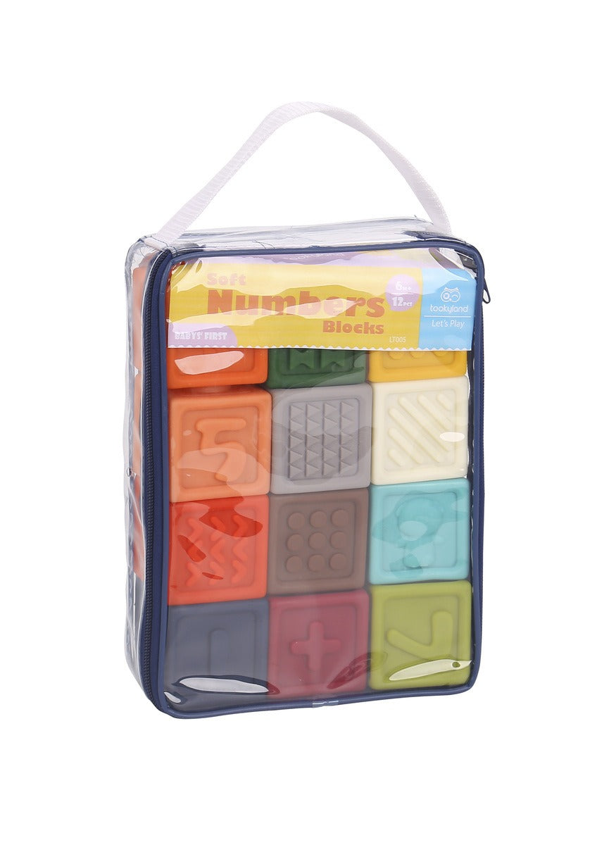 مكعبات الأرقام الناعمة - مجموعة تعليمية آمنة للأطفال من سنتين