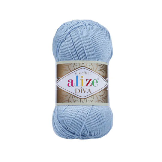 Alize Diva Knitting Yarn, Sea Blue - 350