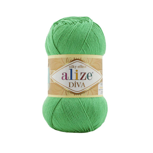 Alize Diva Knitting Yarn, Spring Green - 778