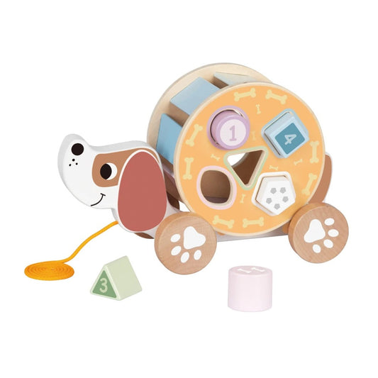 لعبة جر الجرو الخشبية - كلب أليف يسحب للأطفال من سنة