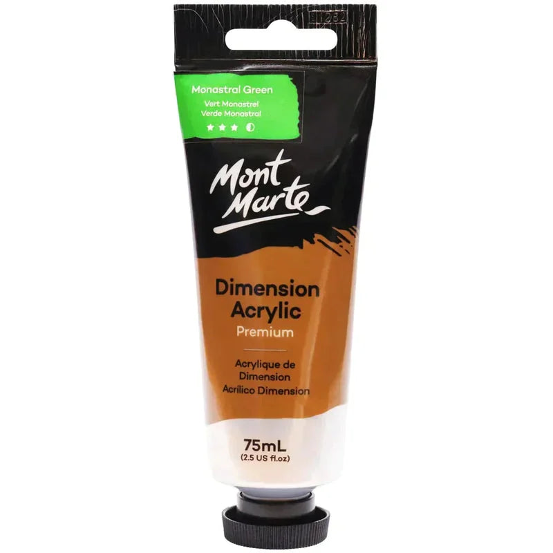 Mont Marte Dimension Acrylic Paint 75ml Tube - Monastral Green PMDA0027