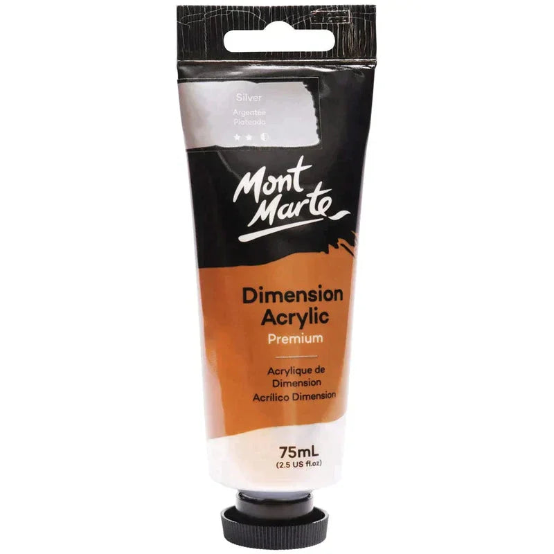 Mont Marte Dimension Acrylic Paint 75ml Tube - Silver PMDA0043