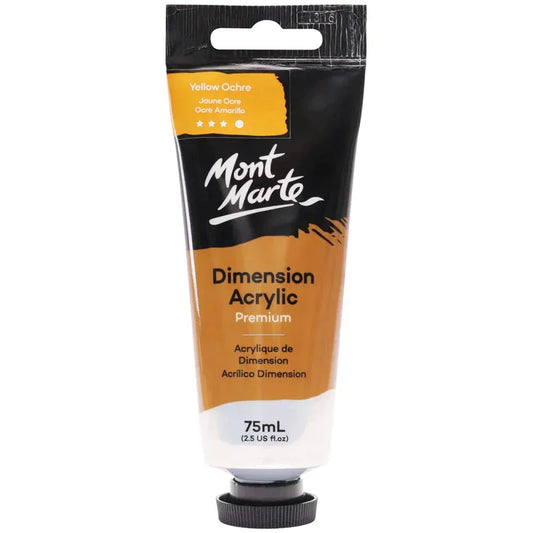 Mont Marte Dimension Acrylic Paint 75ml Tube - Yellow Ochre PMDA0033