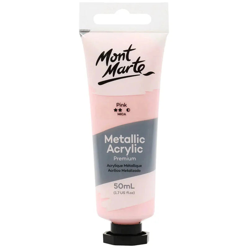 Mont Marte Metallic Acrylic Paint 50ml - Orange - PMMT5002