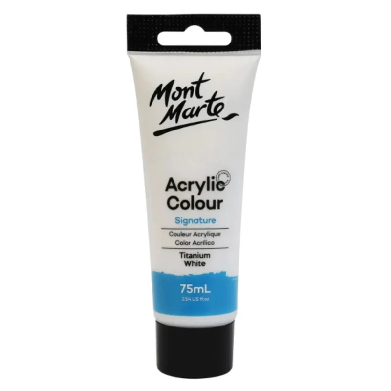 Mont Marte Signature Acrylic Paint 75ml Tube - Titanium White - MSCH7501