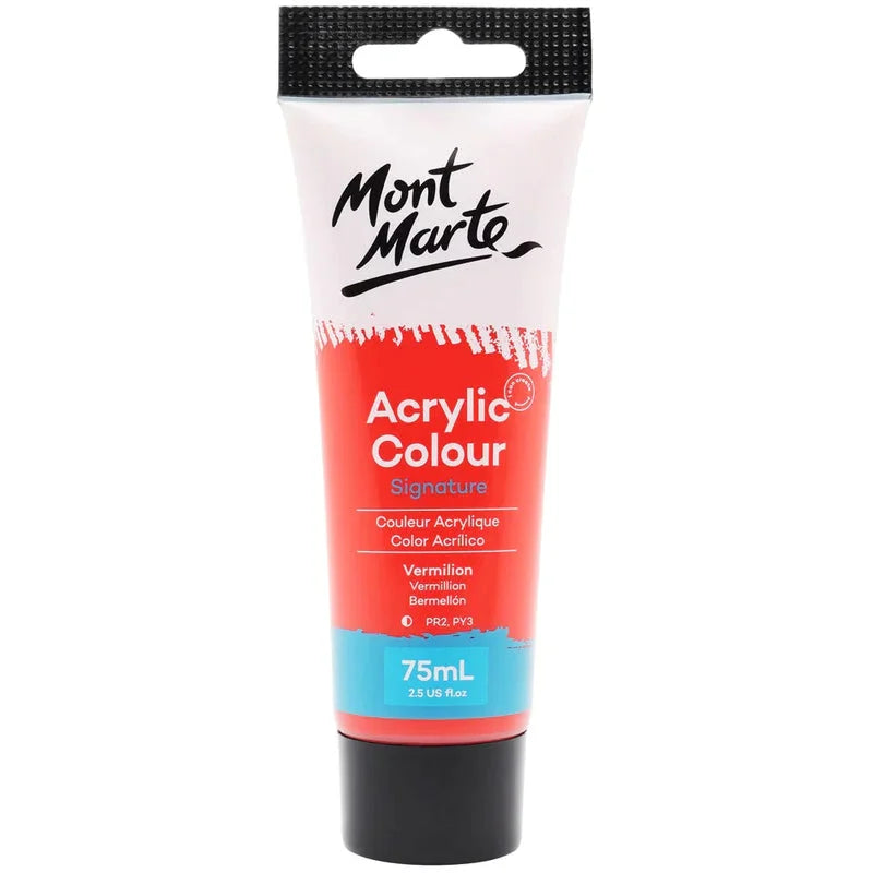 Mont Marte Signature Acrylic Paint 75ml Tube - Vermillion - MSCH7509