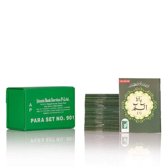 مجموعة أجزاء القرآن بحجم الجيب مع حافظة بلاستيكية - خط هندي باكستاني