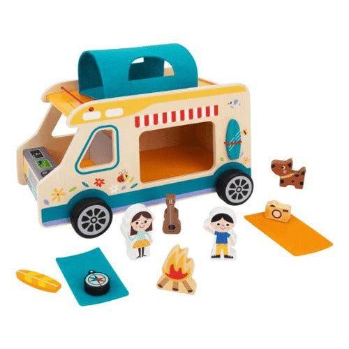 عربة التخييم الخشبية من توكي تويز - لعبة مغامرات في الهواء الطلق